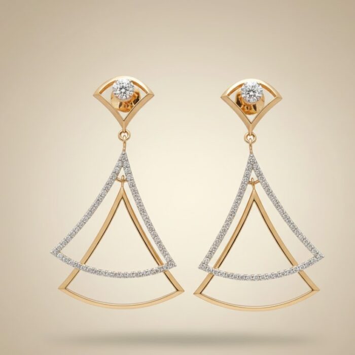 Natural Diamond Earring (Triangle)